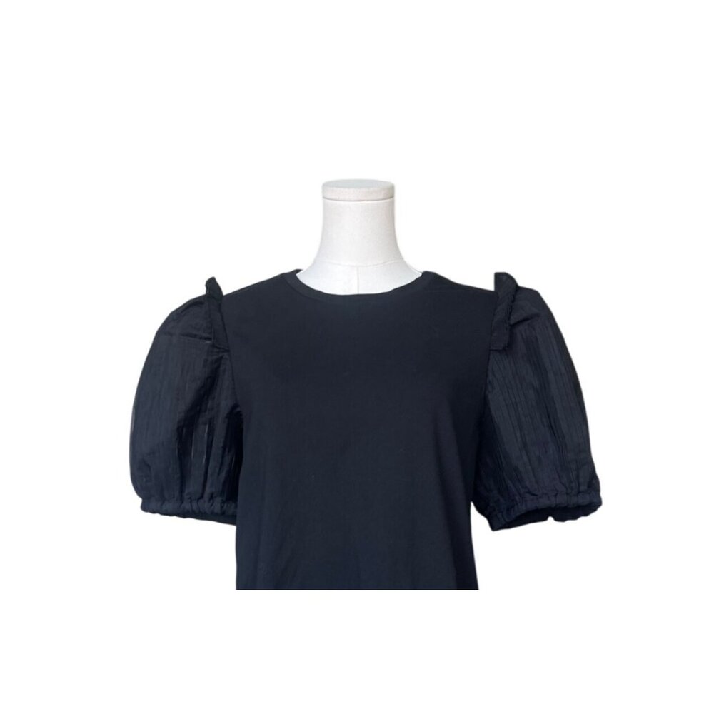 Express Womens Puff Sleeve Peasant Top Size L NWT Cotton Cottagecore Lagenlook - Picture 2 of 11